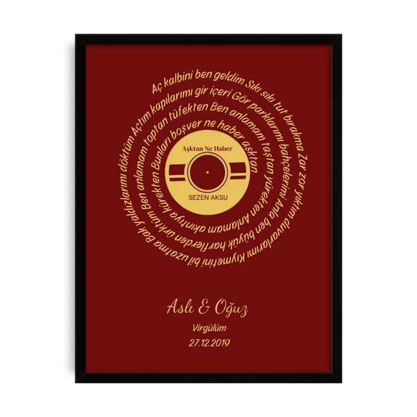 Kişiselleştirilebilir Şarkı - Beste Temalı Poster Tablo